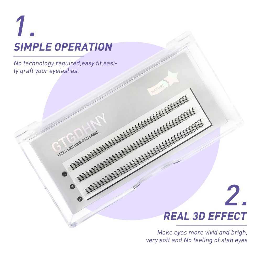 DIY A/M Shape Spikes Cluster Eyelash Extension Fish Tail Mix 3D Heat Bonded False Lashes Individual Makeup Natural Premade Fan z250526E1N6
