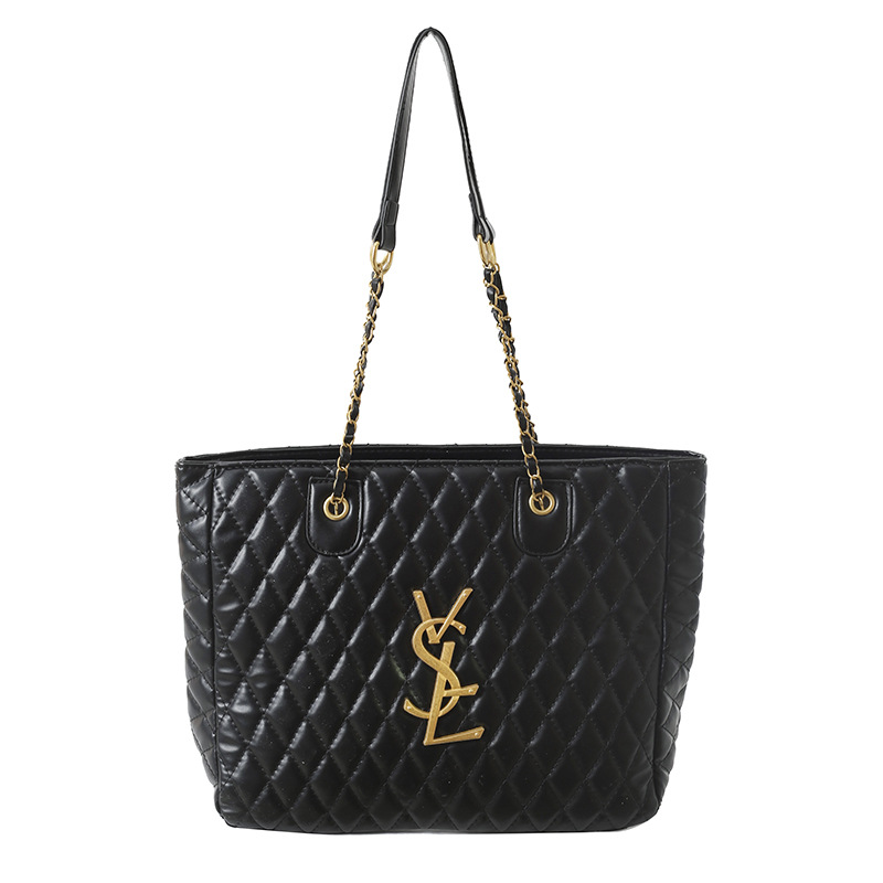 Lingge chain large capacity bag women's new fashion simple temperament shoulder bag underarm cross-body tote bag 2025s hot