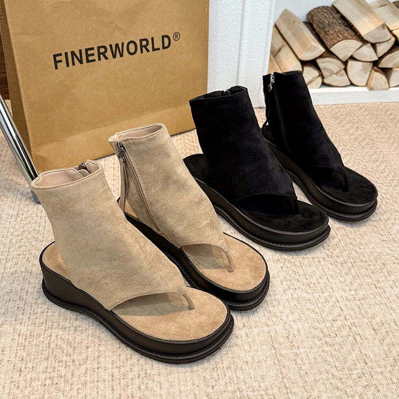 Womens Platform Flat Sandals Roman Shoes 250526