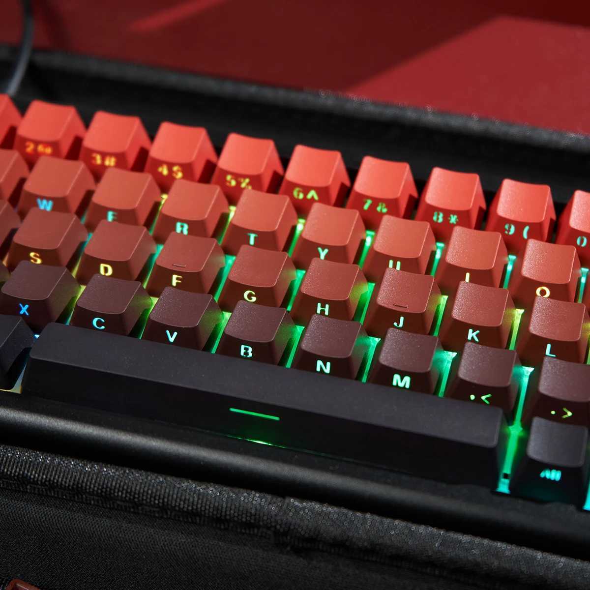 Lucky Red keyca PBT Side Printed Keyca Cherry Profile Shine Through Keyca For Mechanical Keyboard 61/64/84/87/104/108 R250526