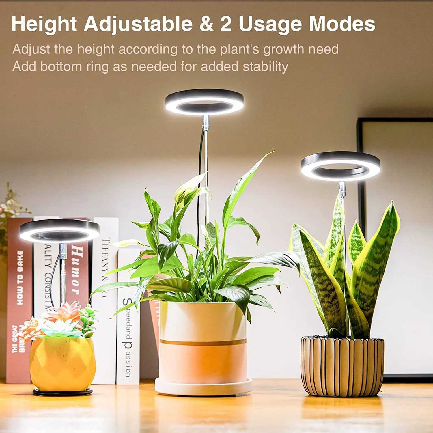 New LED Plant Growth Lamp Angel Ring Dimming Timing Adjustable Retractable Height Full Spectrum Imitation Sunlight Growth PlantXJ250526