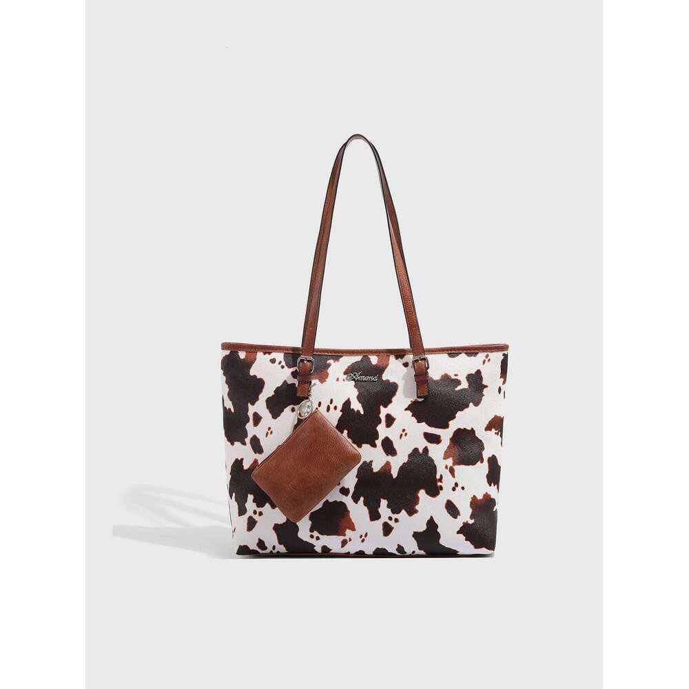 Women's Bags Designer Europe And The United States New Female Handbag Shoulder Cow Leopard Print Simple Fashion Large Bag