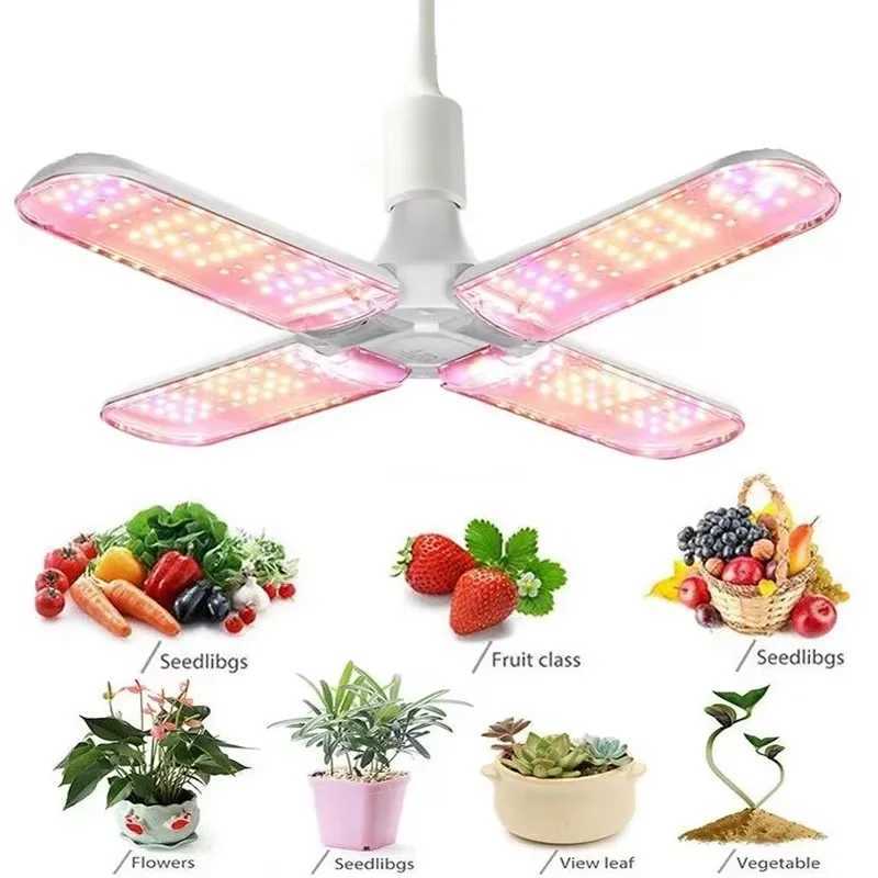E27 Full Spectrum Grow Light 24W 36W 48W LED Foldable Phyto Lamp SMD 2835 Bulbs Indoor Plants Bloom Flowering Grow Lamp GardenXJ250526