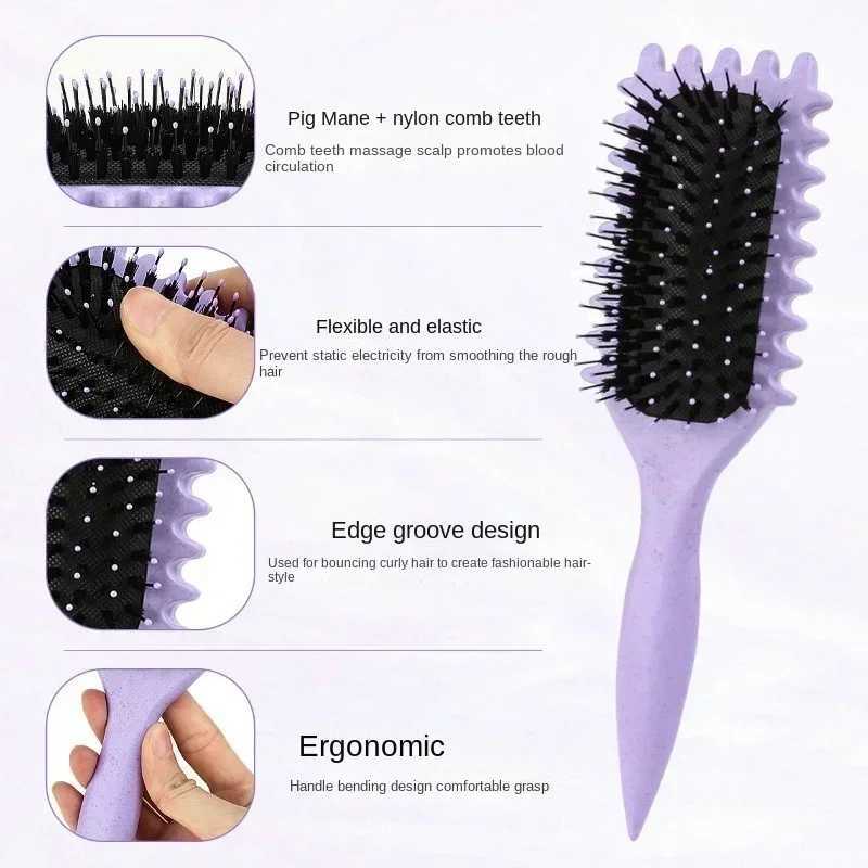 Womens Hair Comb Hollow Shaped Curly Hair Comb Multi Functional Scalp Massage And Anti-static Fluffy Hair Brush Hairstyle Tools R250526