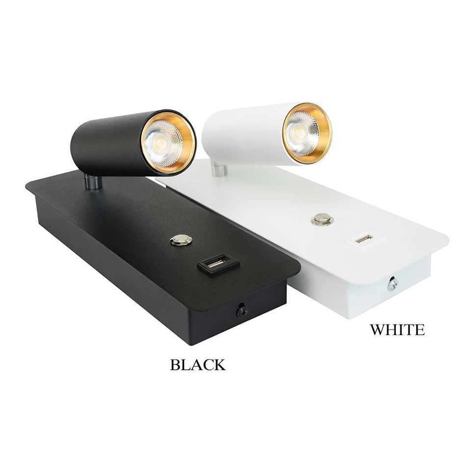 Indoor LED Wall Lamps 7W with USB Charge Wall Lamp Bedroom Living Room Nordic Modern Wall Light Aisle with Switch Wall SconceXJ250526