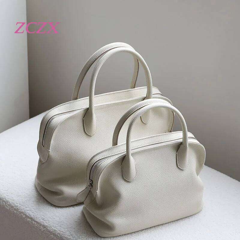 Hot Selling High-Quality Large Capacity Cowhide Tote Fashionable Commuting Handbag Elegant Casual Shell Women's Bag