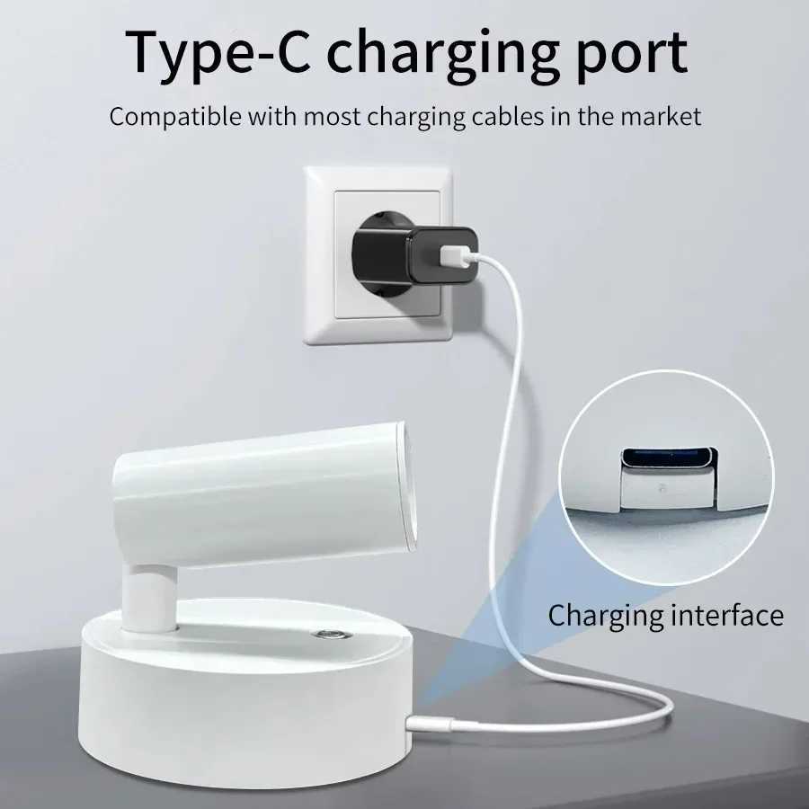 USB arj Edilebilir LED Duvar I Kablodsuz Delmeden Manyetik Spot I Dokunmatik Anahtar Kslabilir 3 Renk 360 Rotation Bedside LampXJ250526