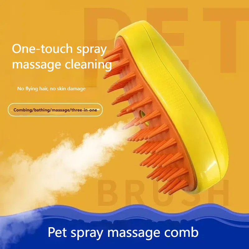 Non-Irritating Pet Grooming Mist & Brush Combo - Removes Floating Hairs Smoothly