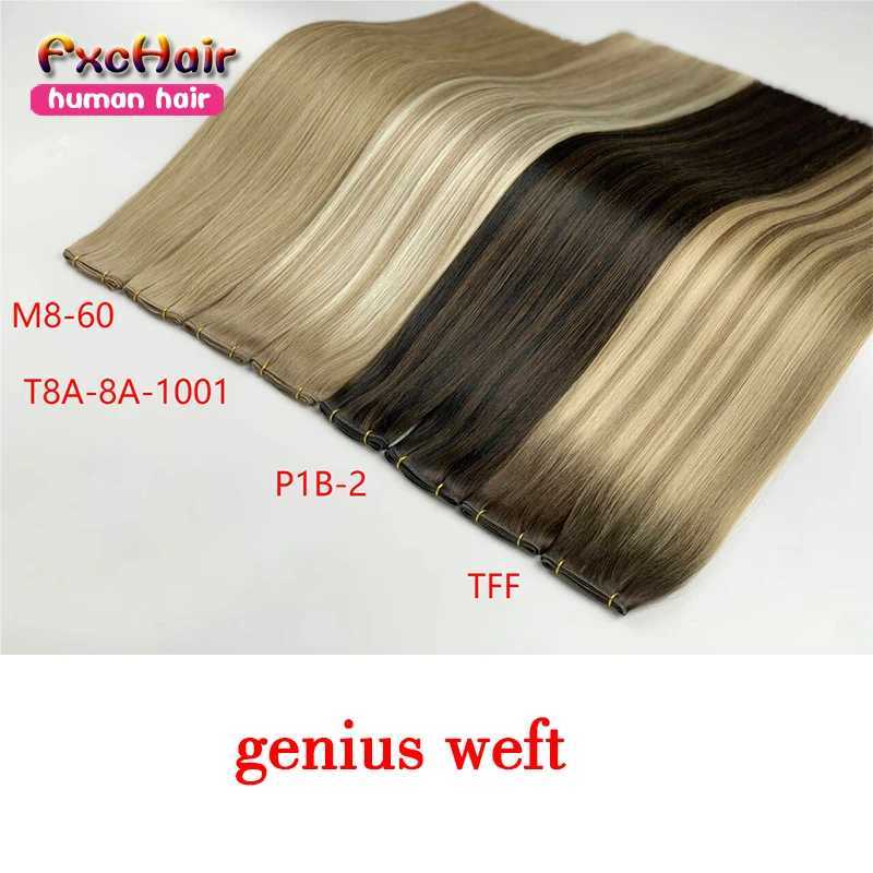 50g/pcs Genius Weft Straight Invisible Burmese Hair Extensions 14-30inch Remy Hair Bundles For Women Hair Weaves S25526