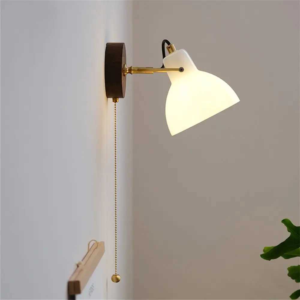 Home Decor Modern Wall Lamp Loft With Switch Glass Brass Adjustable Reading Sconce Wall Light Fixture For Bathroom Bedroom BedsideXJ250526