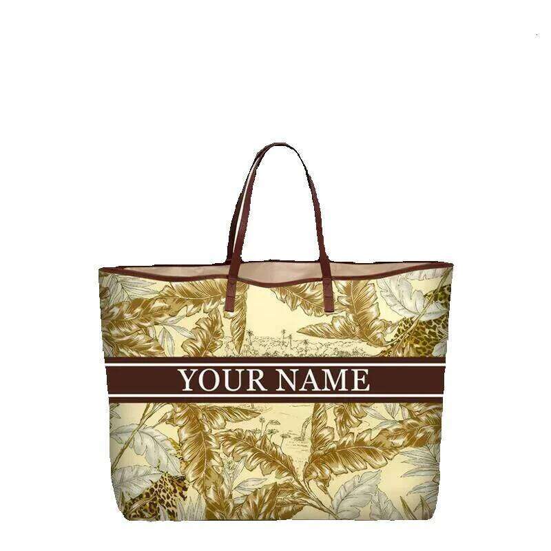 Designer Luxury Designer Luxury Customized Letter Design With Horizontal Stripe Personalized Printing Handbag Large Capacity Book Tote Women Commuter 