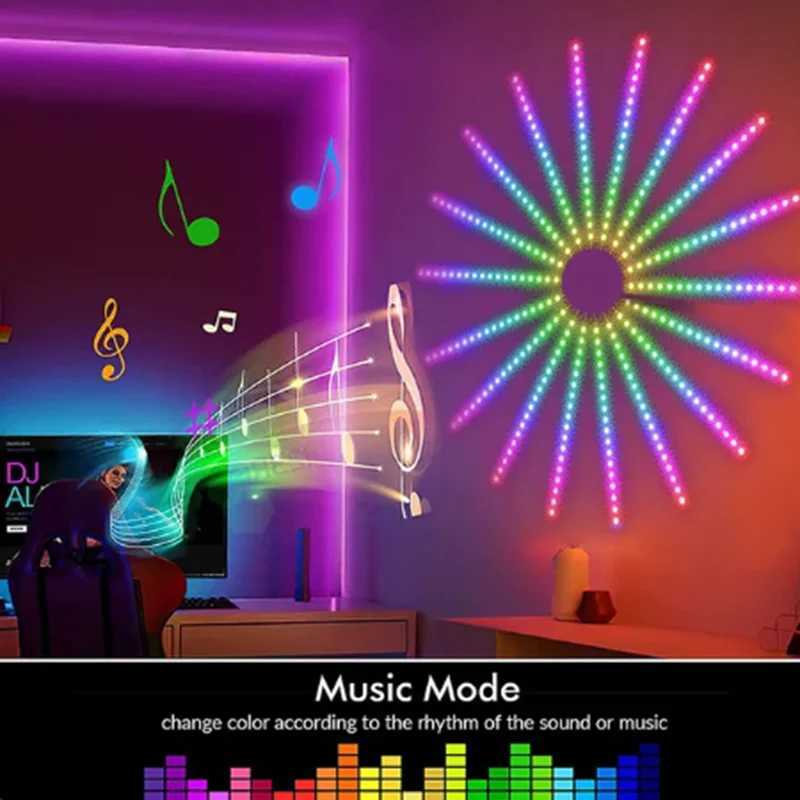 2024 NEW Full Color Christmas Fireworks Light RGB Neon String Light Festoon LED Garland Outdoor Garden W250526
