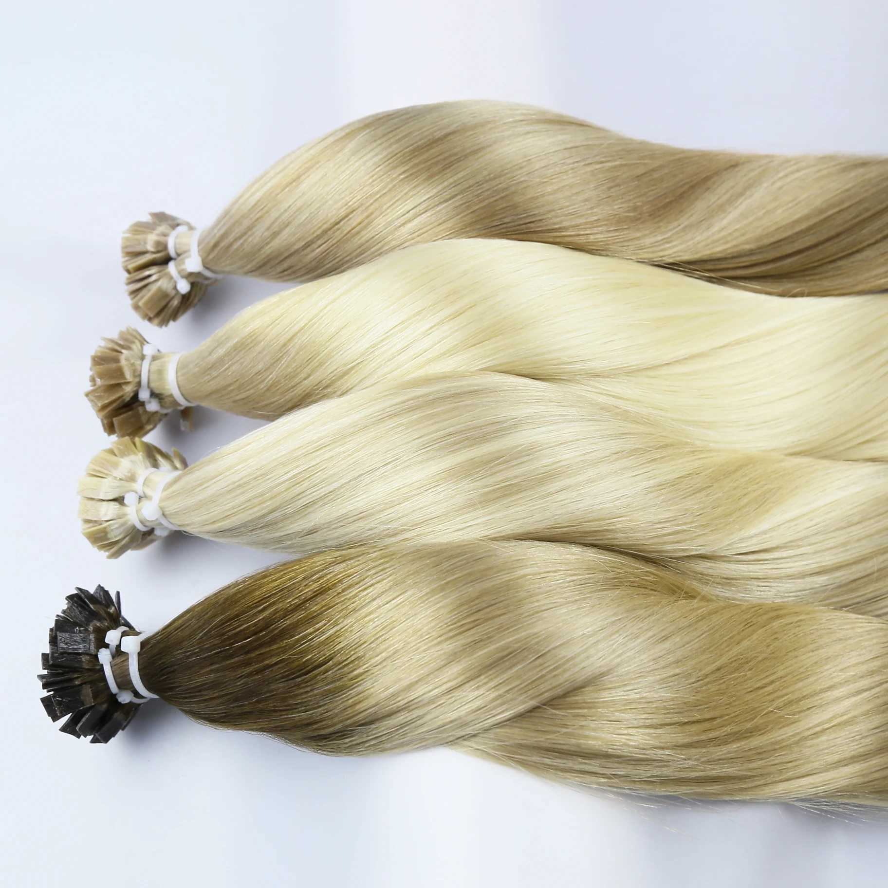 Flat Tip Hair Extensions Remy 100% Human Hairpieces Straight Keratin Capsules Tip Hair Extensions For Salon Pre Bonded 50pcs/Set S25526