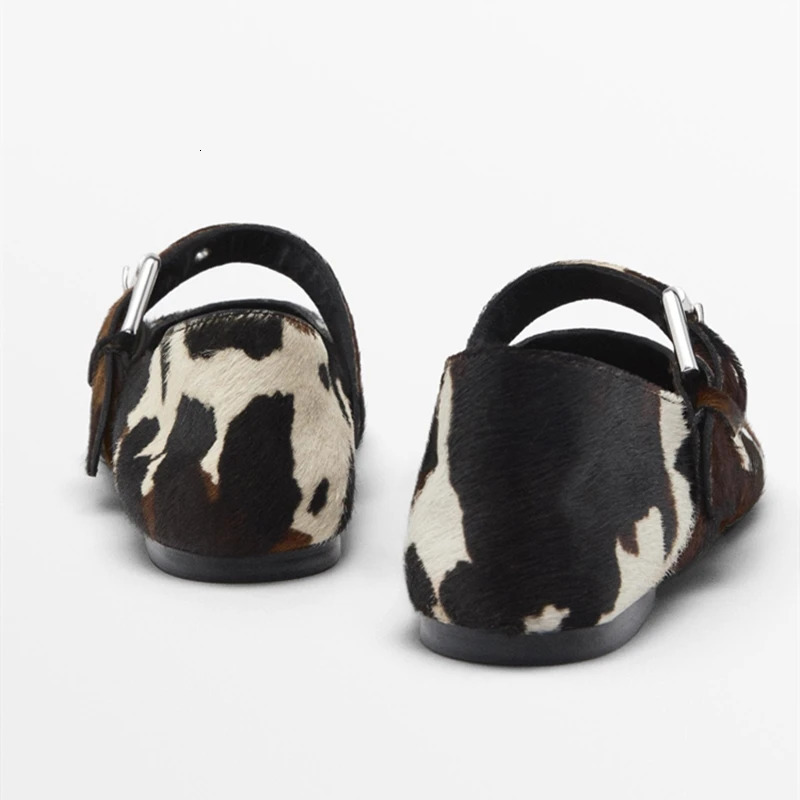 AIYUQI womens flat shoes buckle mary jane female Genuine leather large size ballet women loafers 250526