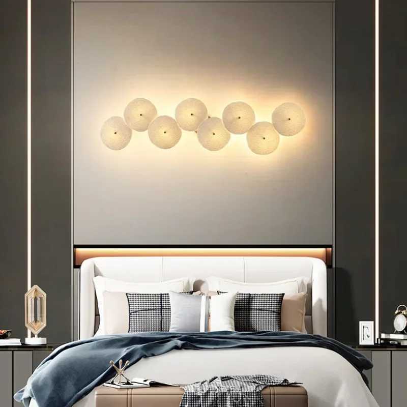 Lotus Petal Wall Lamp LED Round Ceramic Lamp For Living Room Background Bedroom Corridor Decoration Golden bedroom Wall sconceXJ250526