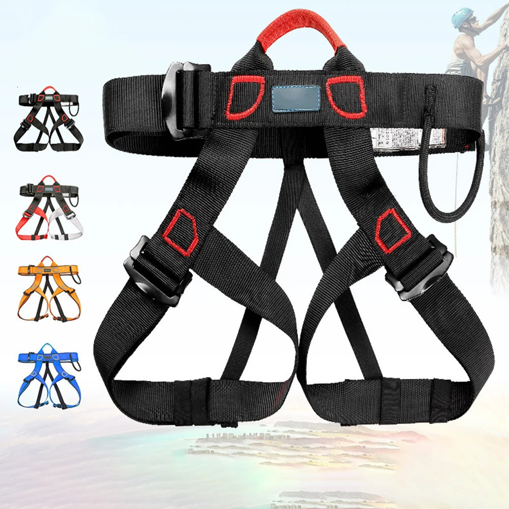 Outdoor Rock Climbing Harness Professional Sports Harnesses Waist Support Half Body Safety Belt Aerial Survival Mountain Tools 250611