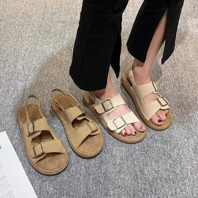 Soft soled sandals for women summer 2025 new flat bottomed fashionable beach shoes Roman sandals for students Casual Shoes Ddmysaturn