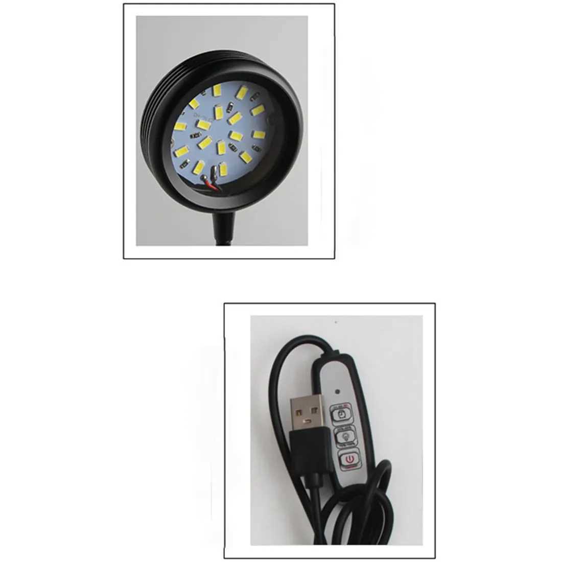Black Dimmable 5W LED Aquarium Light with Timer and USB Plug 3000K warm white 6000K cold white Plant Grow Lamp with baseXJ250526