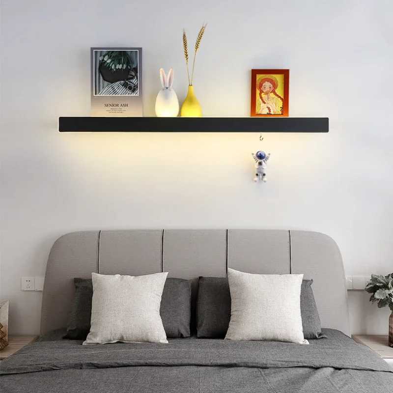 Bedroom Headboard Shelf Wall Light Nordic Modern Simple Long Strip Living Room Home Decor LED Lights Sofa Background Wall LampXJ250526