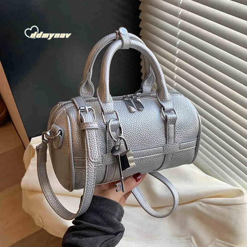 Fashion Red Single Shoulder Underarm Bag Women Temperament Versatile Party Handbag Commute Crossbody Bags with Lock Pendant ddmynov