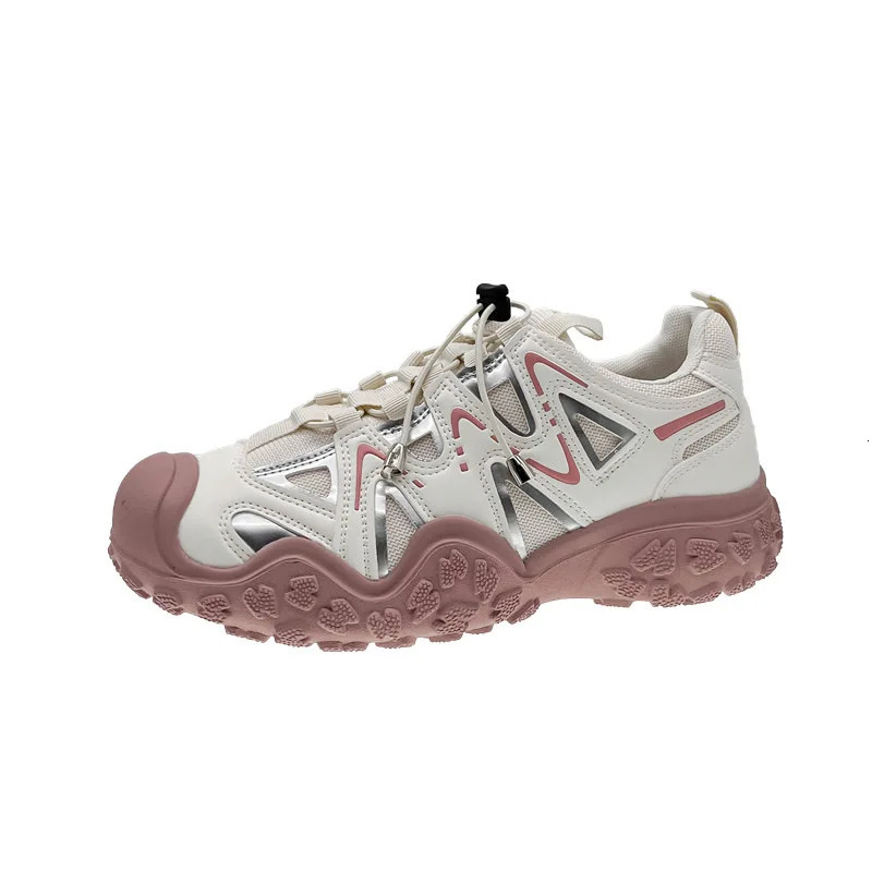 Womens Mesh Breathable Sports Shoes with Thick Soles Dads Shoe Student Height Increasing Running Outdoor Hiking Shoe 250526