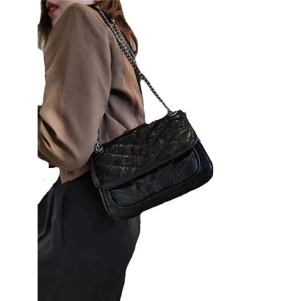 Designer Luxury Designer Luxury Vintage Women Chain Strap Messenger Oil Wax Cow Leather Shoulder Bag Autumn New Office Ladies Work Crossbody Bags Satc
