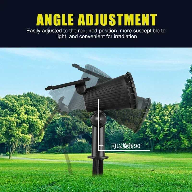 9 LED Solar Spotlights Outdoor IP65 Waterproof Brightness Adjustable Spot Light Garden Backyard Driveway Patio Decor LampXJ250526