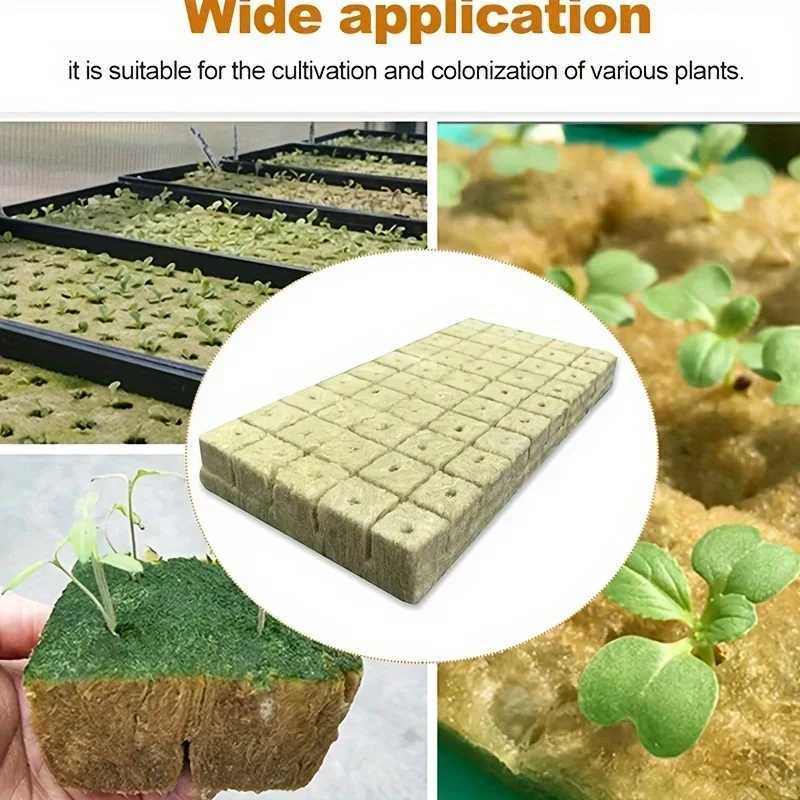 Hydroponic Growing Blocks Set of 100 for Nurture - Aeration Felt Plant Growth Blocks - Gardening Upgrade Essentials XJ250526