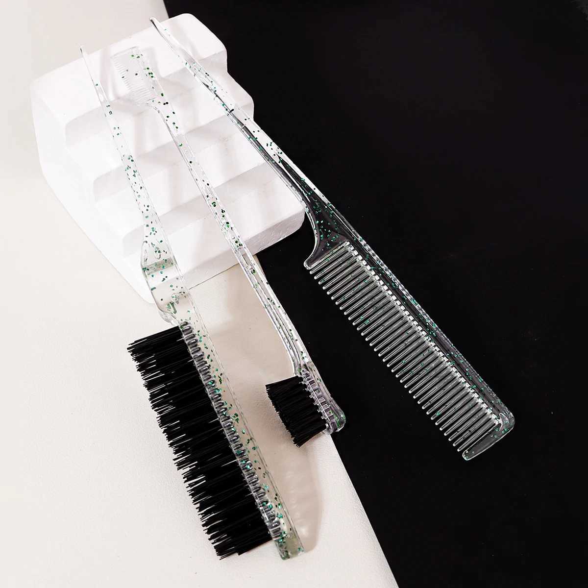 3PCS crystal hair comb set back brush tear style hair brush pointed tail comb suitable for thick and sparse hair care R250526