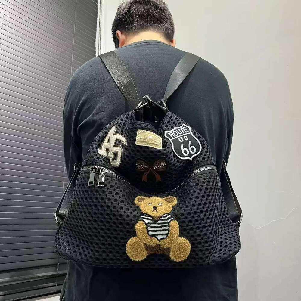 Women's Bags Designer Ladies' Fashionable Ed Mesh Backpack With Large Capacity Retro Patchwork For Women's Wallets And Handbags