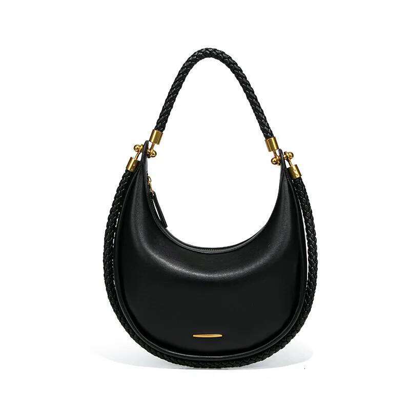 JW PEI 2025 New Designer Crescent Bag For Women - Textured Shoulder Bag, Trendy Top Handle Underarm Purse