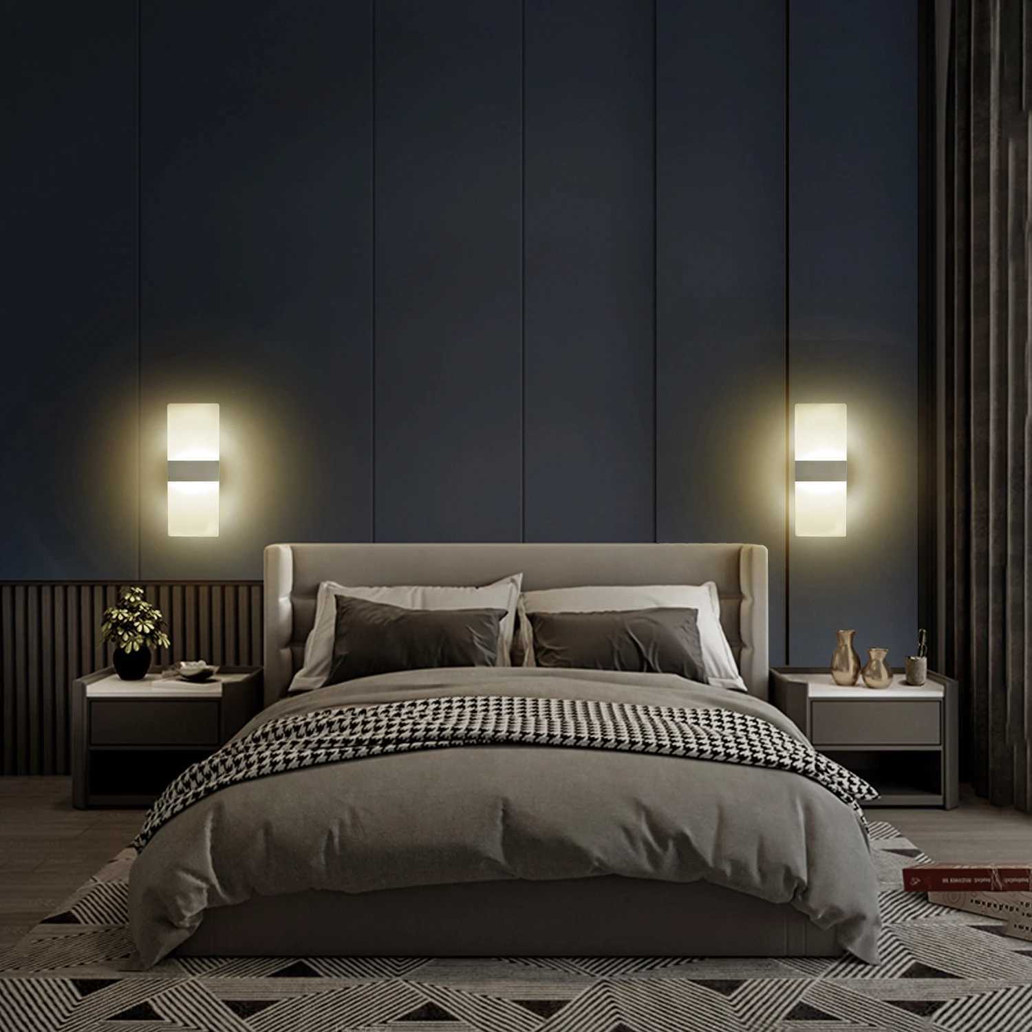 Modern minimalist wall lamp indoor LED wall light aluminum acrylic hardwire bedroom living room corridor staircase SconcesXJ250526