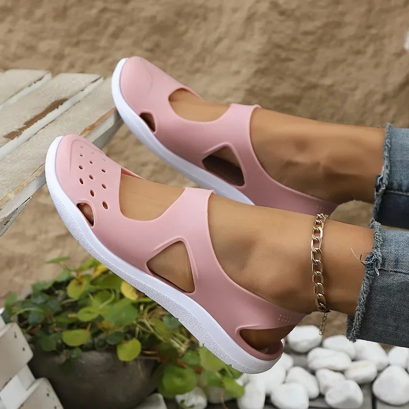 Flat Sandals Ladies Casual Fashion Soft Bottom Beach Shoes Plastic Sandal Women Summer Comfortable Espadrilles 250526