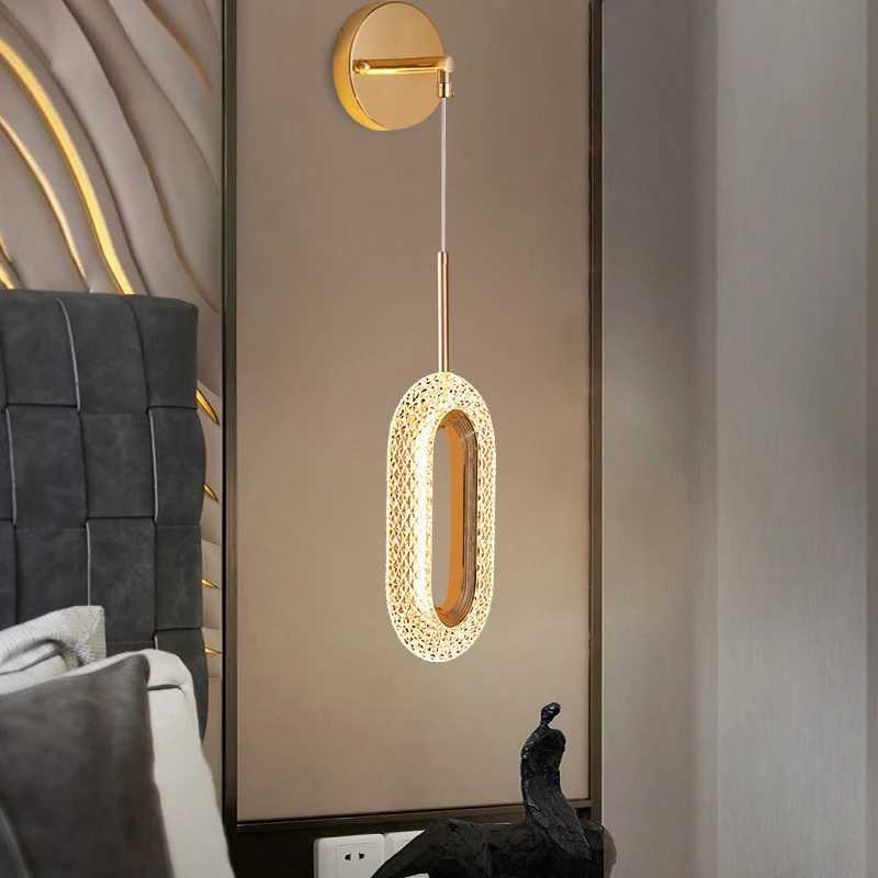 Luxurious Ellipse LED Wall Lamp AC110V-260V 12W Corridor Balcony Creative Staircase Bedroom Bedside Crystal Texture Wall LightXJ250526