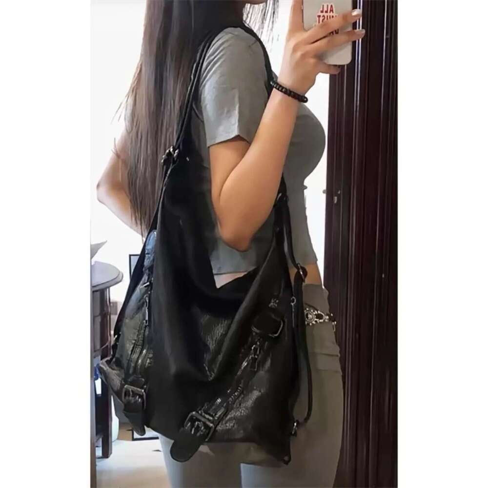 MBTI Vintage Womens Shoulder White Korean Popular Fashion Tote Bag Large Capacity Solid Color Y2k Female Casual Backpacks