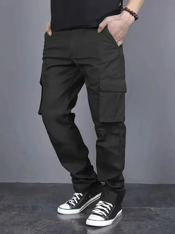 Mens Casual Jogger Pants Relaxed Fit Cargo Drawstring Sweatpants Hiking Outdoor Twill Sport Pants w250523