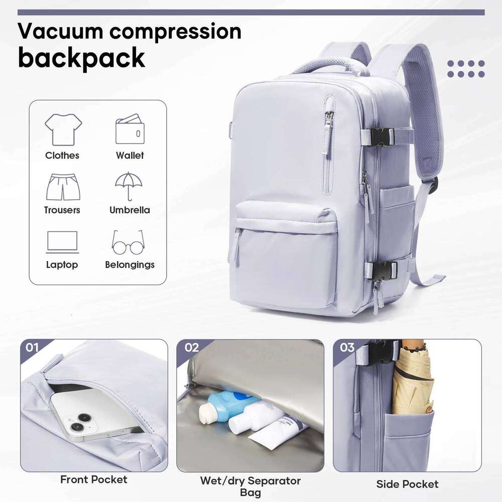 Ryanair 40x20x25, Airback Business Laptop Backpack, Vacuum Backpack Cabin Travel Bag for Men Women