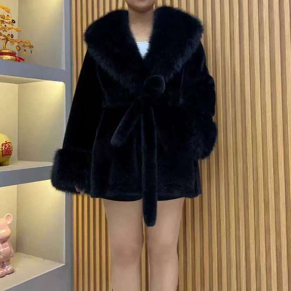 Coats Designer Women Winter Women Faux Fake Coat Mink Fur Jacket With Belt Designer