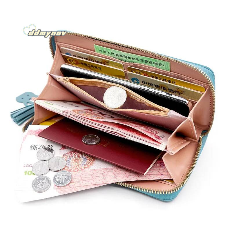 New Long Women Wallets Cute Fashion Multifunctional Clutch Female Wallet Card Holder PU Leather Women's Purses ddmynov