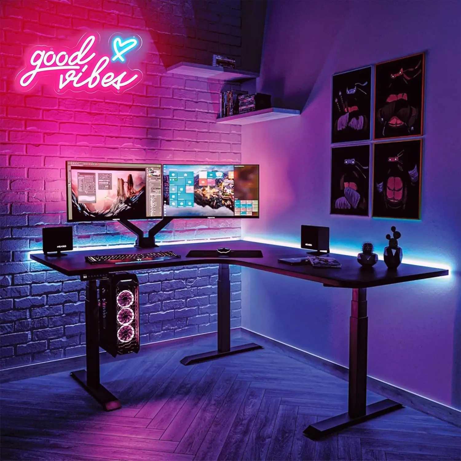 Good Vibes Neon Sign LED Neon Light Sign Powered By USB Night Light for Wall Decor Home Bar Pub Club Wall Bedroom Decor W250526
