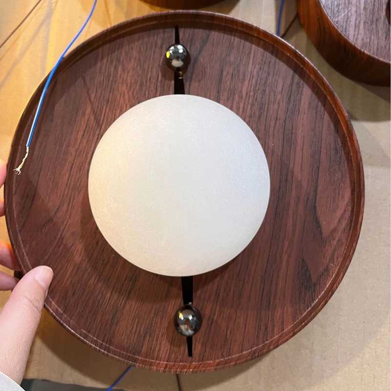 Natural Wooden Wall Lamp Stone Material Home Art Retro Lights for Bedroom Living Room Corridor Aside Wall Sconce Light FixturesXJ250526