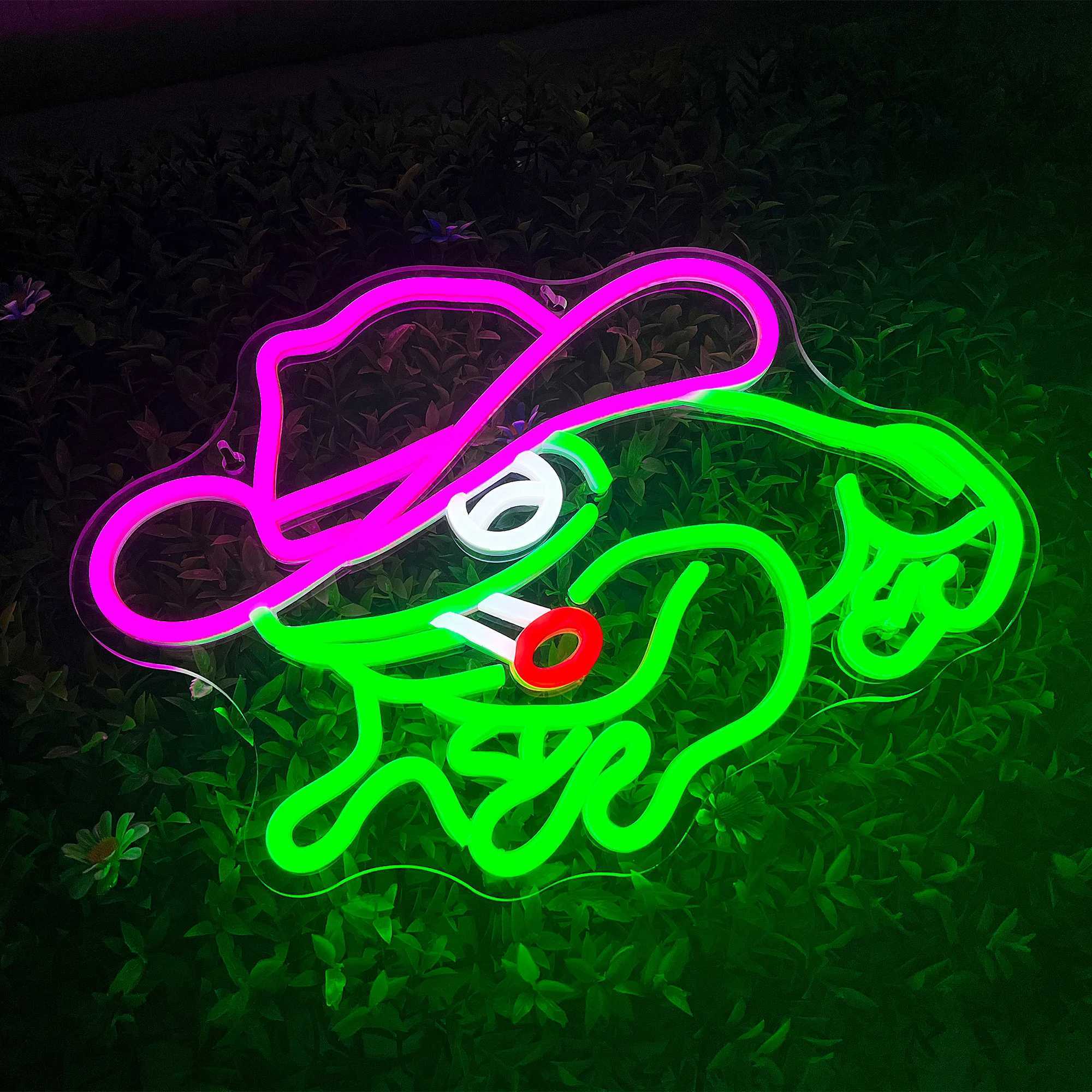 Frog Cowboy Neon Signs Frog Cowboy Lamp Lights Neon Signs for Wall Decor USB Powered for Bedroom Party Wedding Birthday Gift W250526