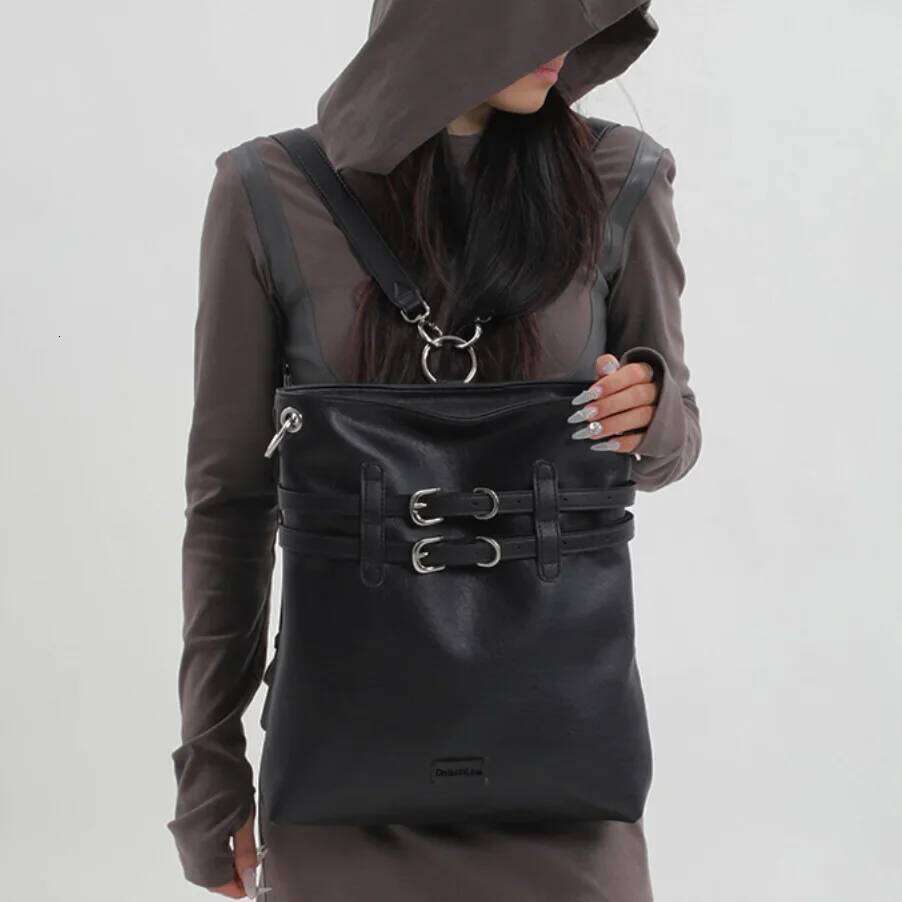 Women's Bags Designer Ladies' Fashion Y2k Spicy Girl Buckle Backpack With Large Capacity Retro Vintage Multi Functional Diagonal Cross Bag