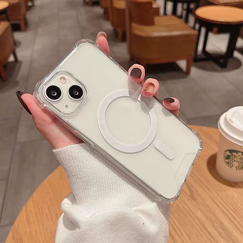 Clear For Magsafe Phone Cases Magnetic Wireless Charging Shockproof Cover For iPhone 15 13 12 11 14 Pro Max 15 Plus Case