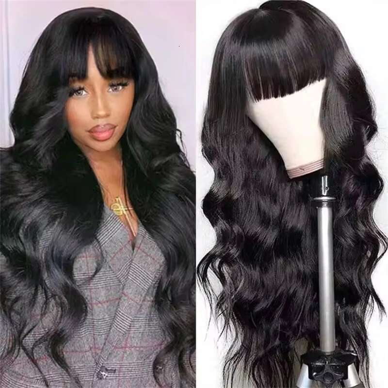 HAIRTIME Wholesale Wig Bang Wig,Cuticle Aligned Peruvian Human Wig, Virgin Hair Vendor Body Wave Wigs W