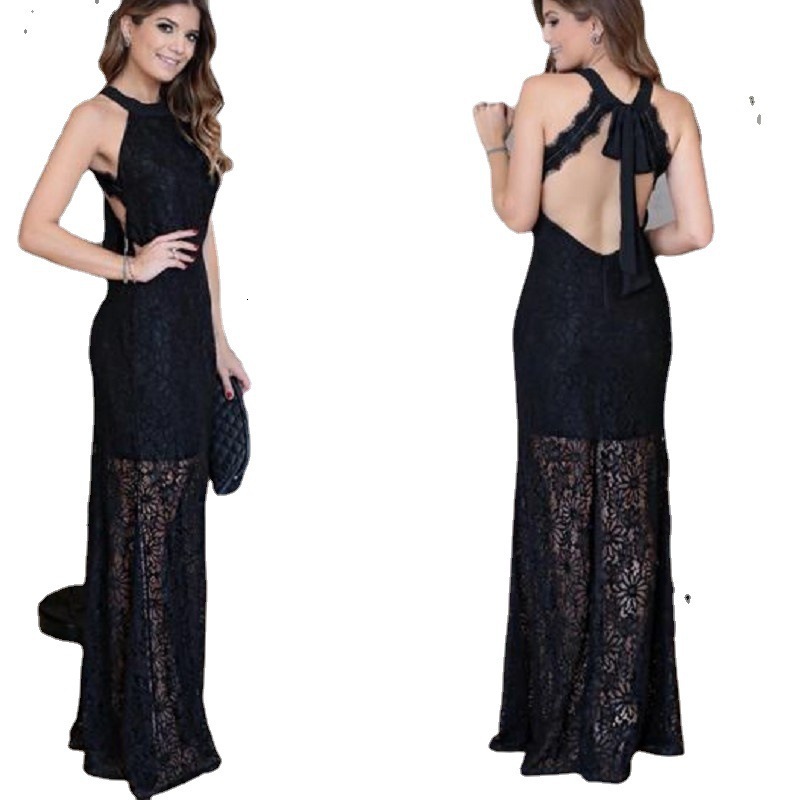 New womens sexy sleeveless backless dress dress