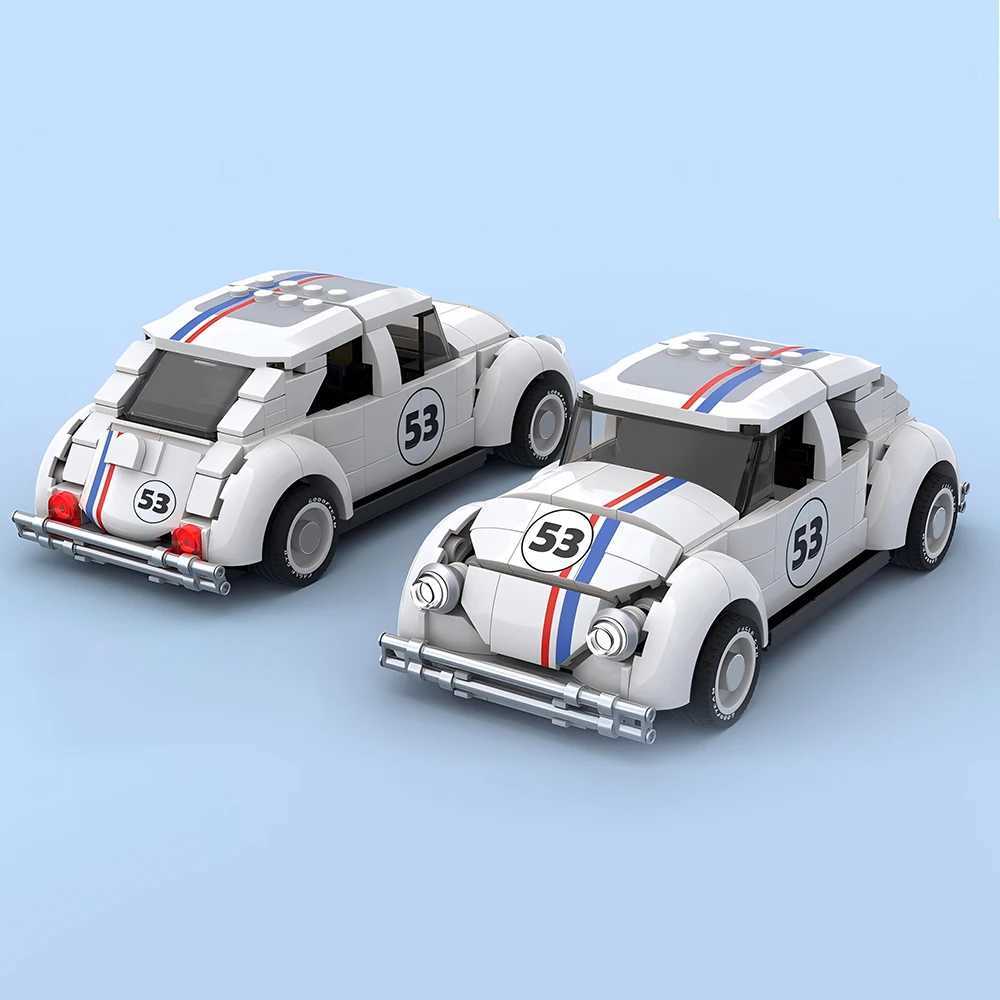 322PCS MOC Speed Champions Herbie Edition Beetle SportsCar Model Building Blocks Technology Bricks DIY Assembly Kids Toys Gifts M250526