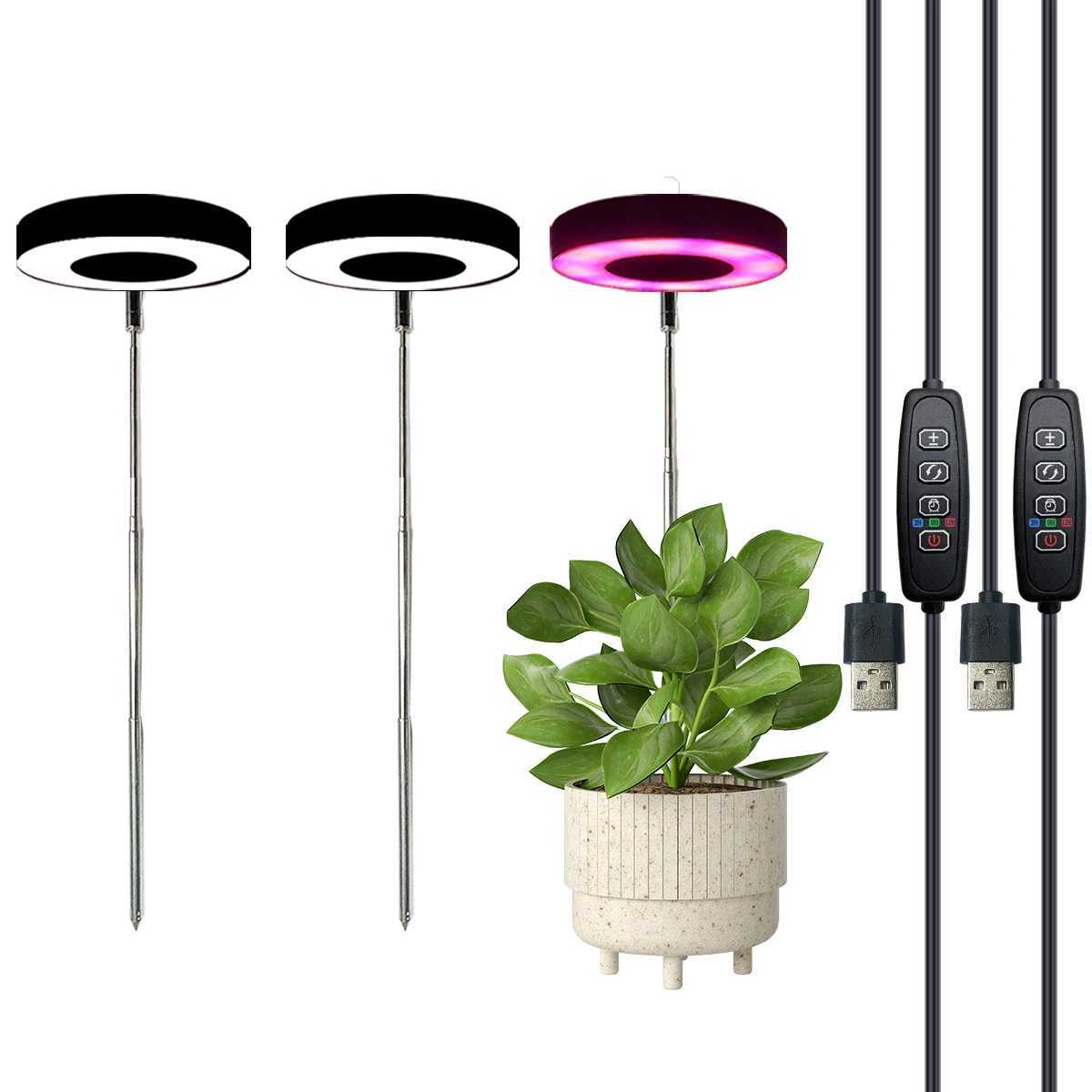 Three color with base plant light Full spectrum LED indoor plant growth light 3/9/12 timing height adjustable 10 levels dimming.XJ250526