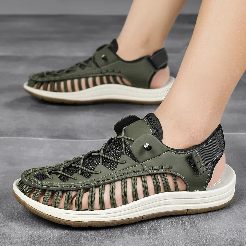 Summer Sandals Mens Brand Designer Fashion Casual Outdoor Waders Large Size Handwoven High Quality Beach For Men 250523BJ - view 5