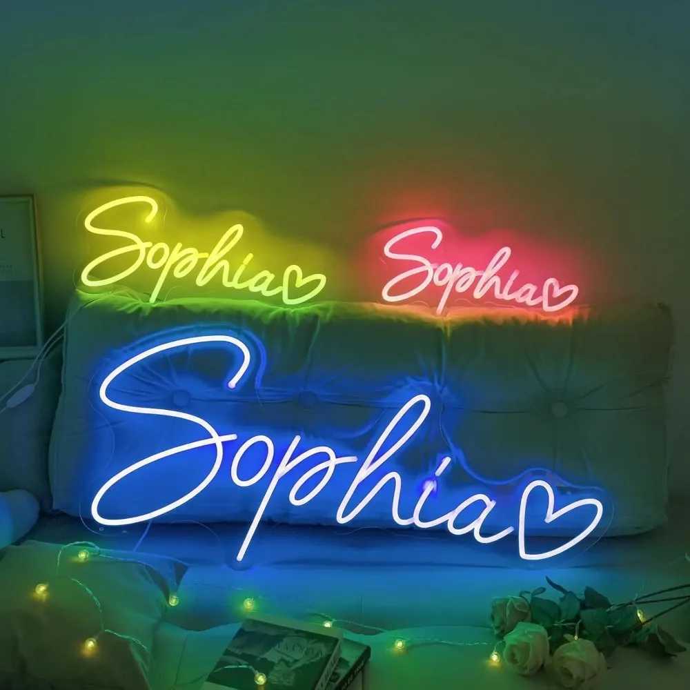 Custom Neon Led Kids Name Neon Lights Aesthetic Room Decoration Bedroom Neon Led Sign Letters Personalized Gifts Wedding Supplie W250526